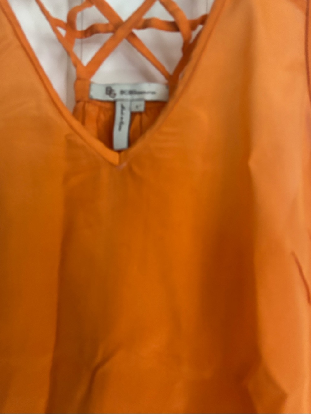 BCBG Orange  Strappy V-Neck Women's Top NEW small silk - Picture 3 of 8